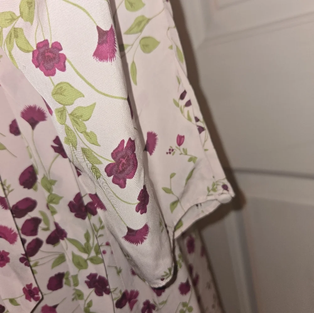 Joie Long Sleeve Pink Lilac Floral Print Wrap Maxi Dress Small - Picture 4 of 11